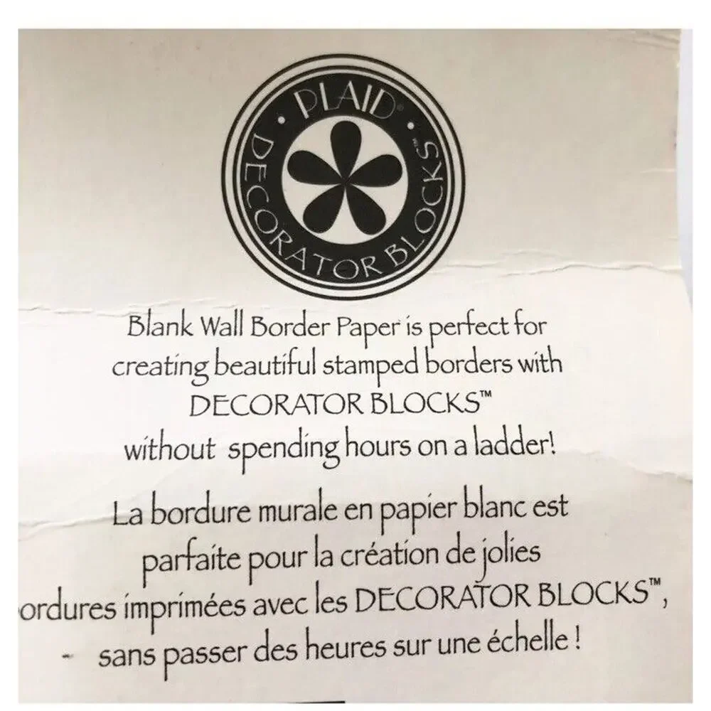 Blank Wall Border Paper 2 Rolls‎ 53454 Plaid Enterprises 15' x 10
